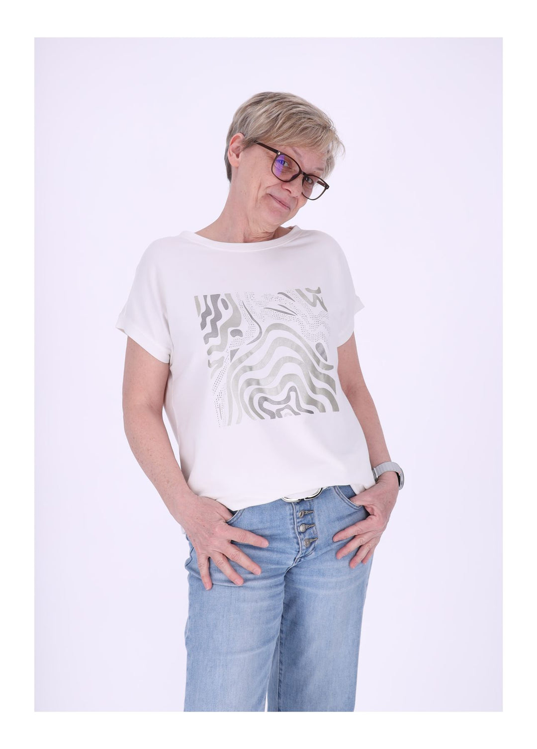mjunik Damen T-Shirt Tiger Print