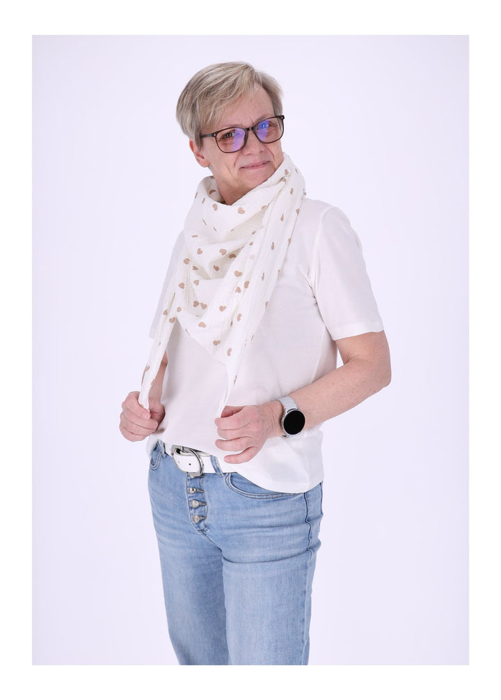 Dreieckstuch Musselin kleine Herzen