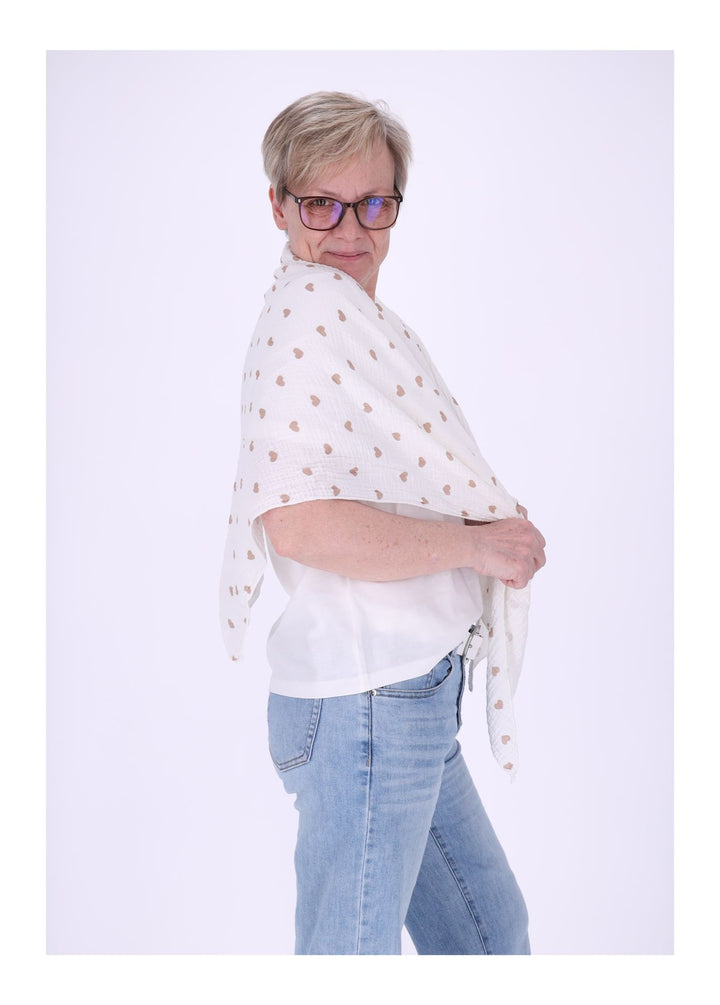 Dreieckstuch Musselin kleine Herzen