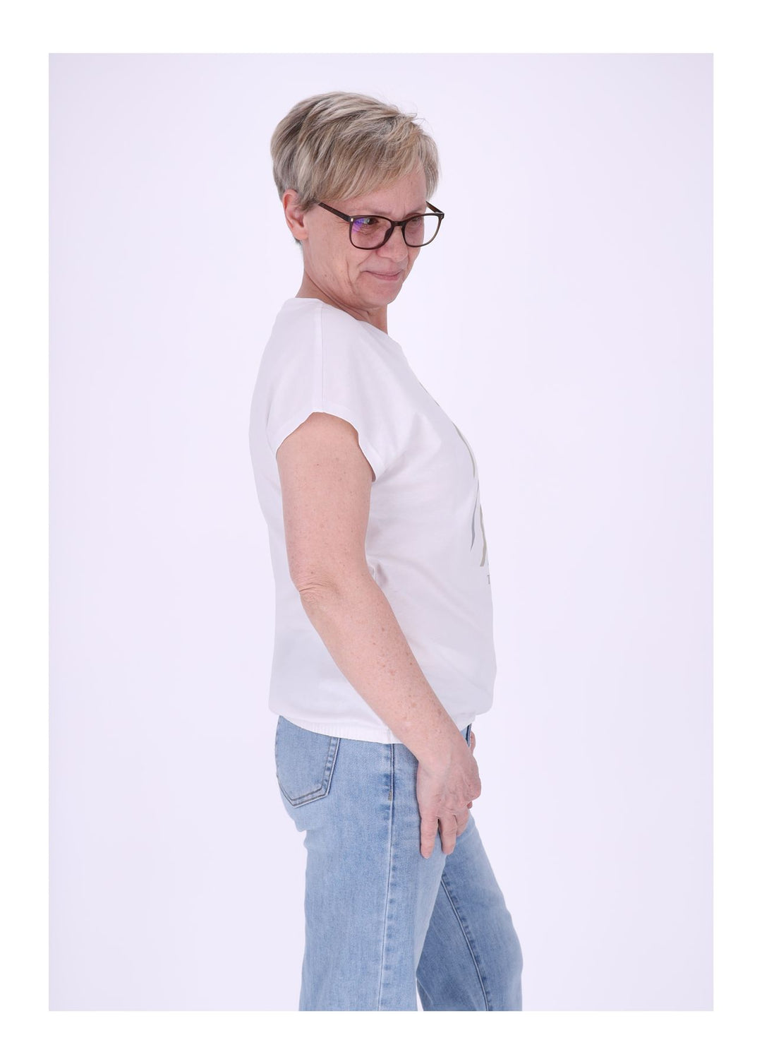 New View Damen T-Shirt Pailletten THANKFUL