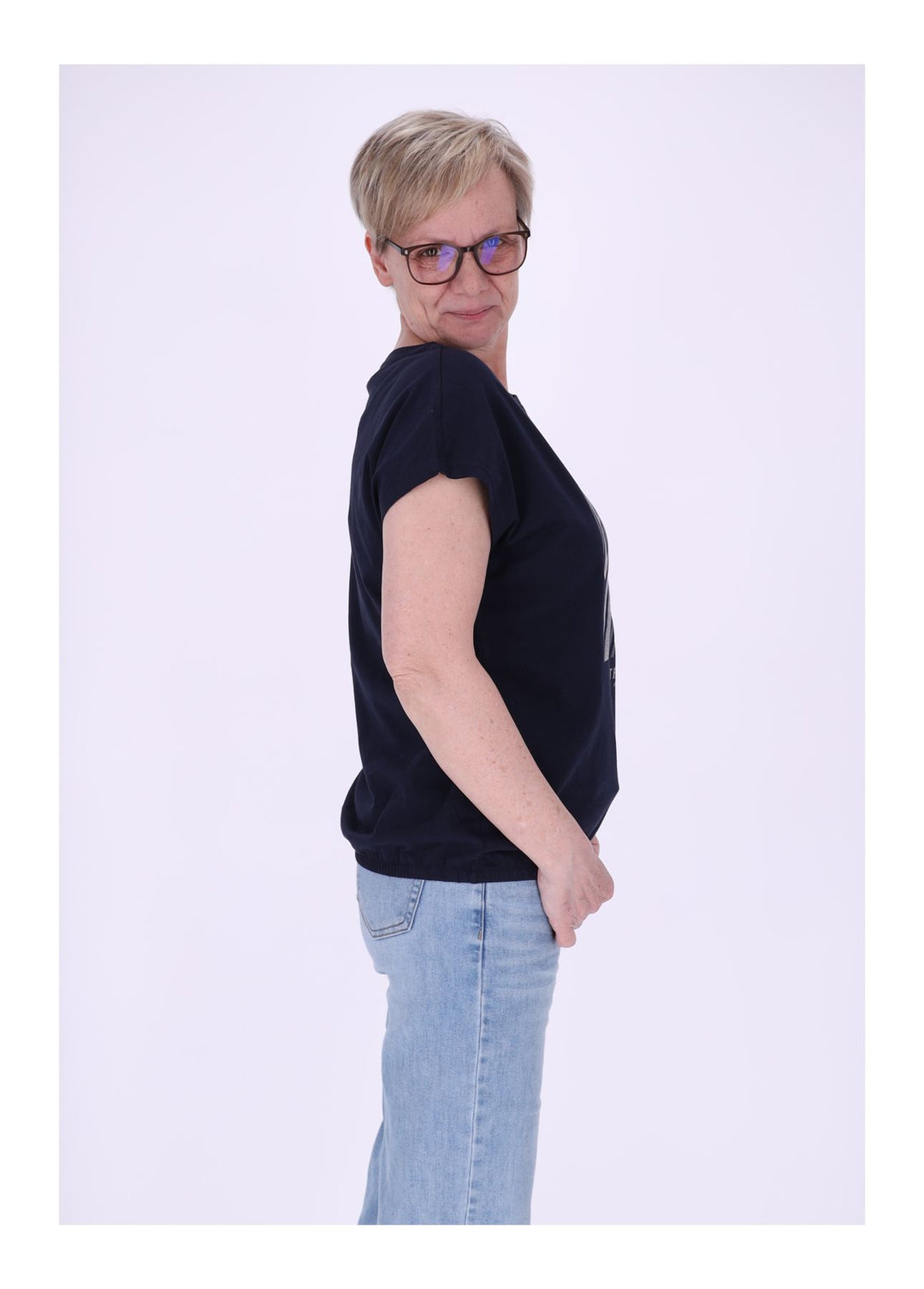 New View Damen T-Shirt Pailletten THANKFUL