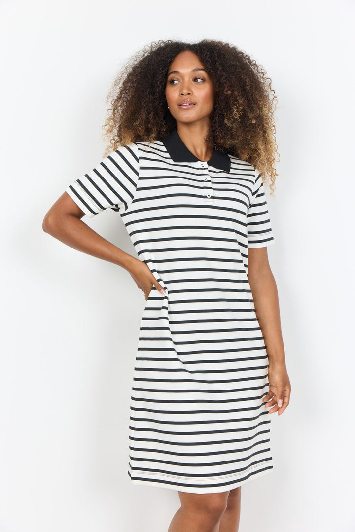 Soyaconcept Polokragen Streifenkleid Damen