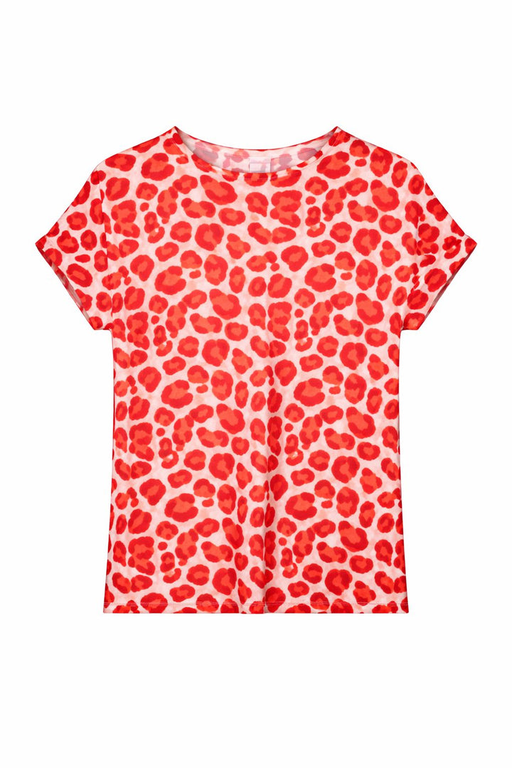 mjunik Damen T-Shirt Leopardenmuster