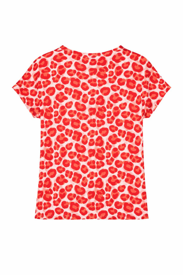 mjunik Damen T-Shirt Leopardenmuster