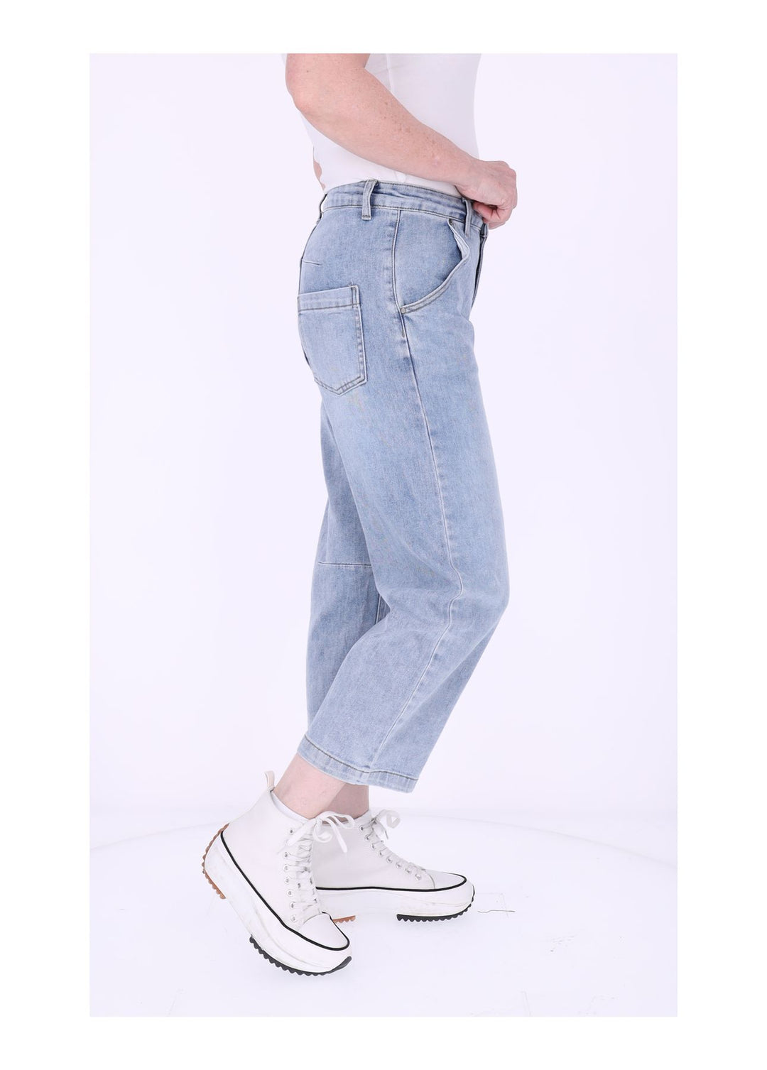 7/8 Jeans Damen gerader Schnitt Nähte