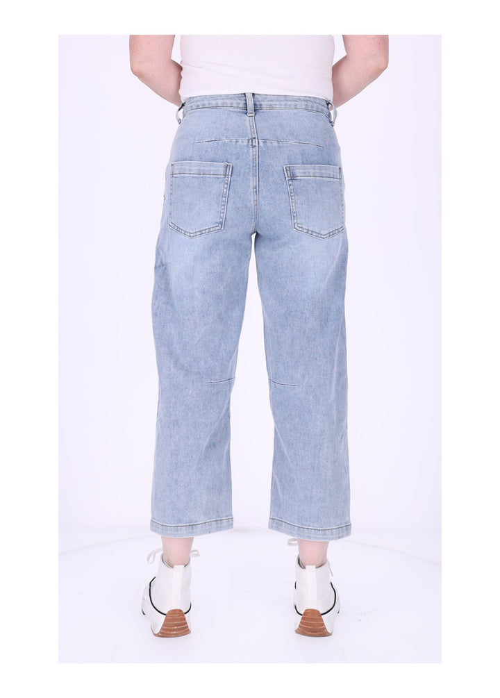 7/8 Jeans Damen gerader Schnitt Nähte