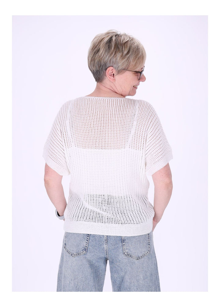 Splash of Color Damen Häkeloptik T-Shirt