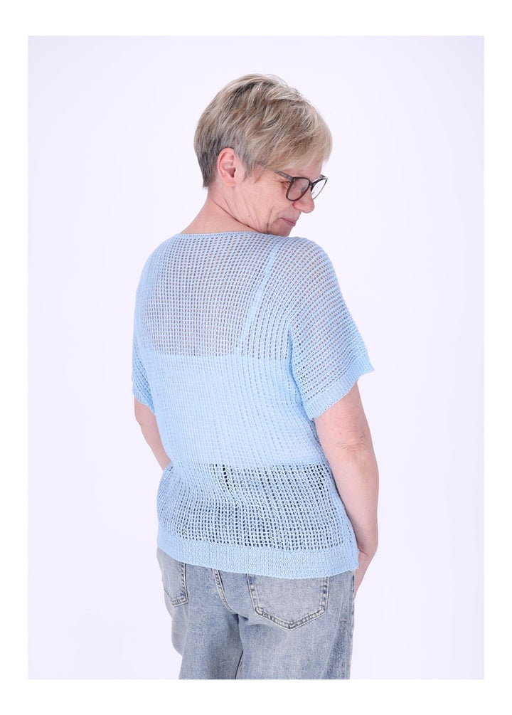 Splash of Color Damen Häkeloptik T-Shirt
