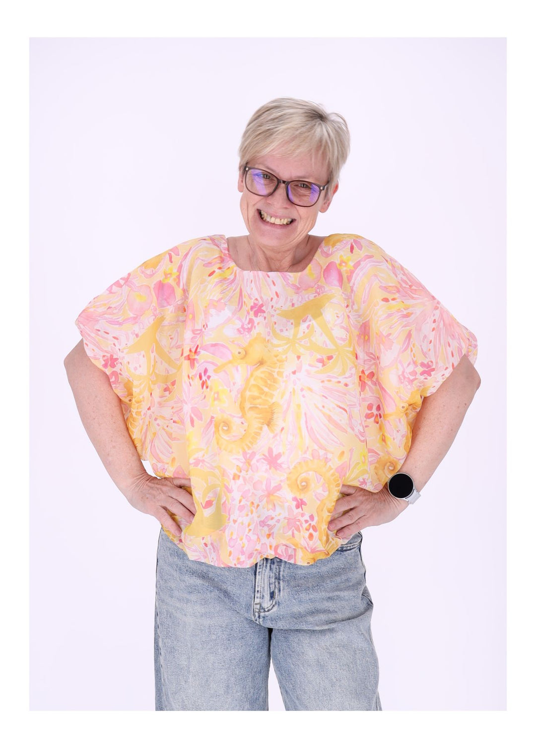 Splash of Color Damen T-Shirt Seepferdchen
