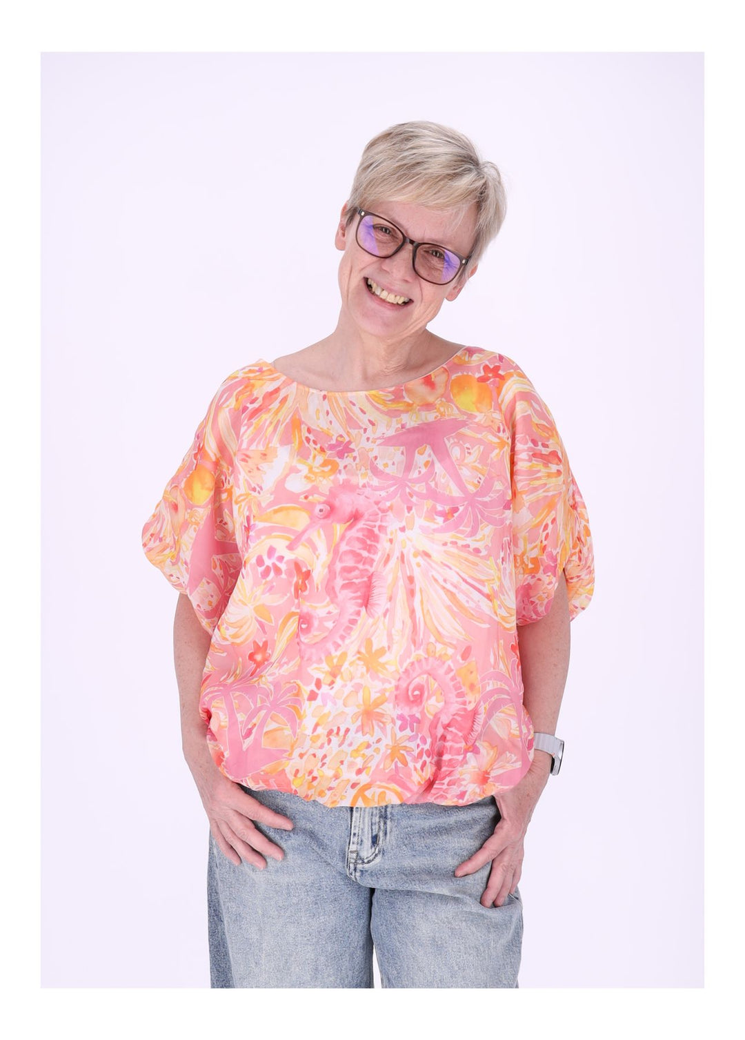 Splash of Color Damen T-Shirt Seepferdchen