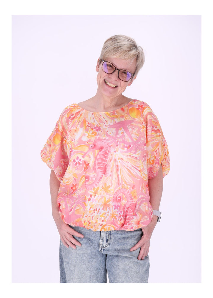 Splash of Color Damen T-Shirt Seepferdchen
