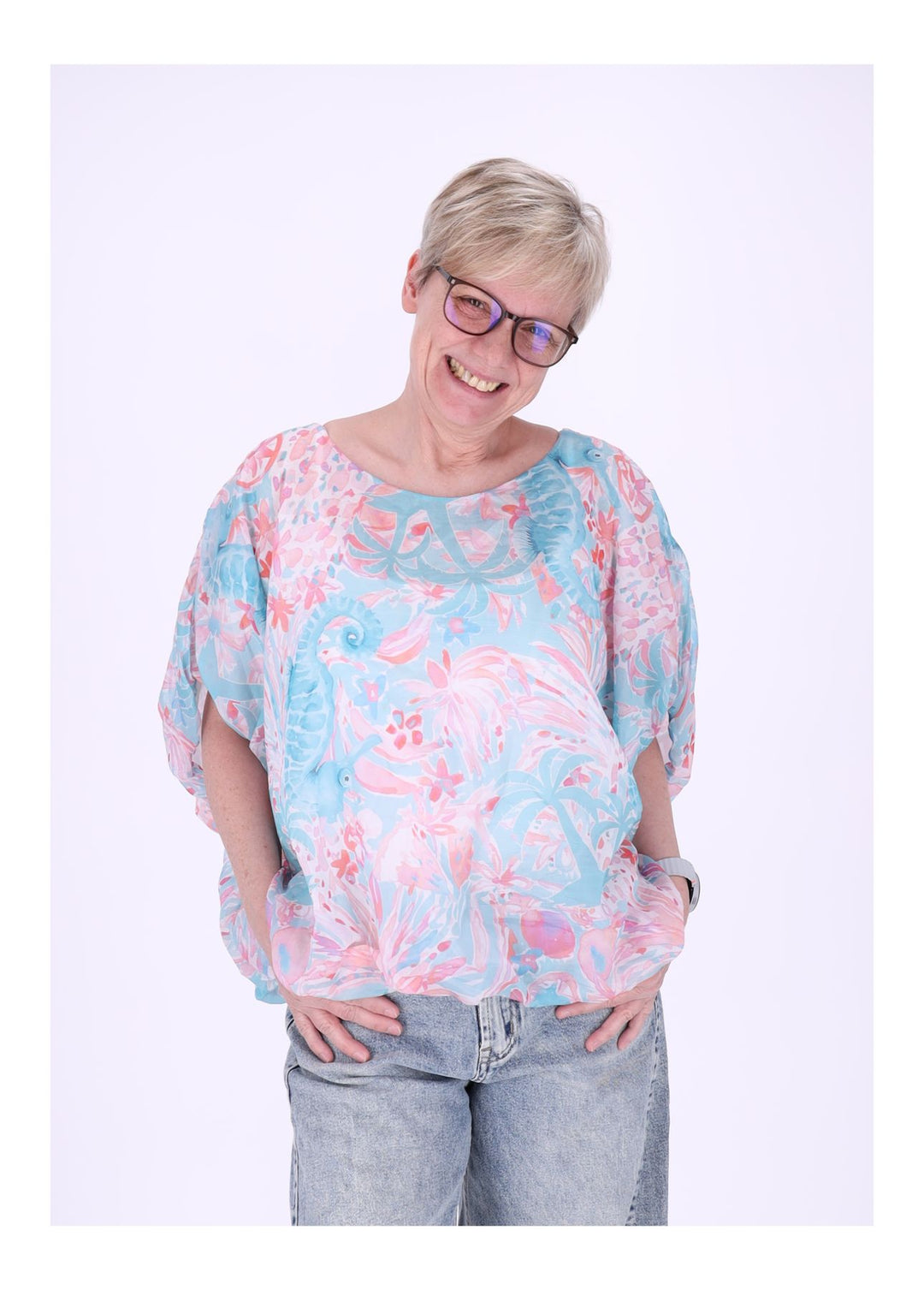 Splash of Color Damen T-Shirt Seepferdchen