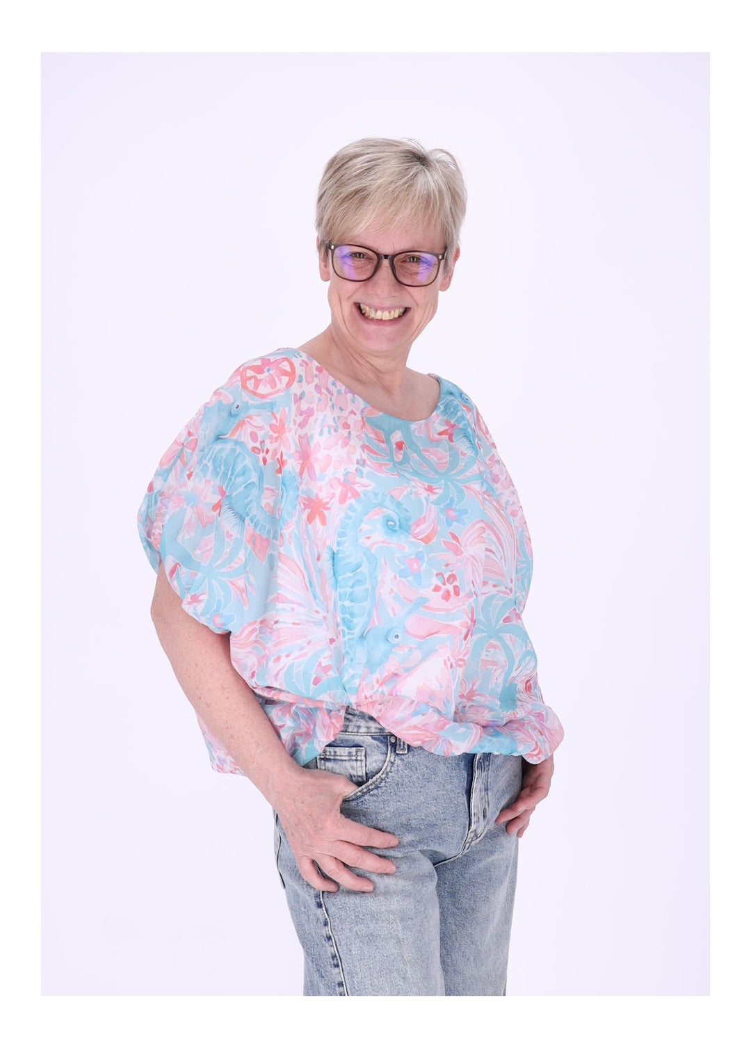 Splash of Color Damen T-Shirt Seepferdchen