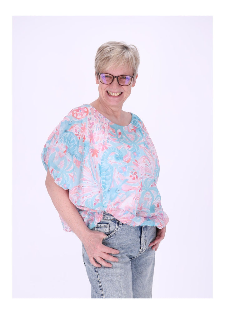 Splash of Color Damen T-Shirt Seepferdchen