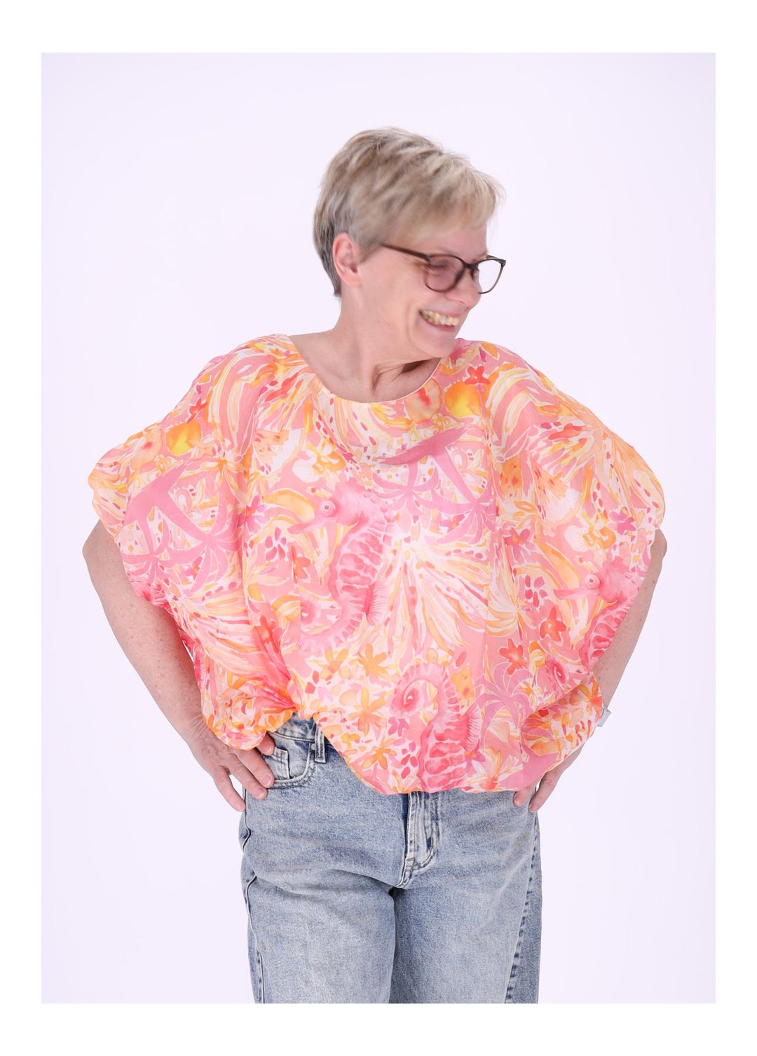 Splash of Color Damen T-Shirt Seepferdchen