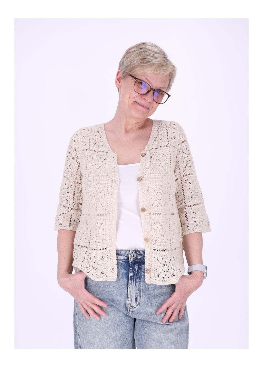 Splash of Color Häkeljacke Damen