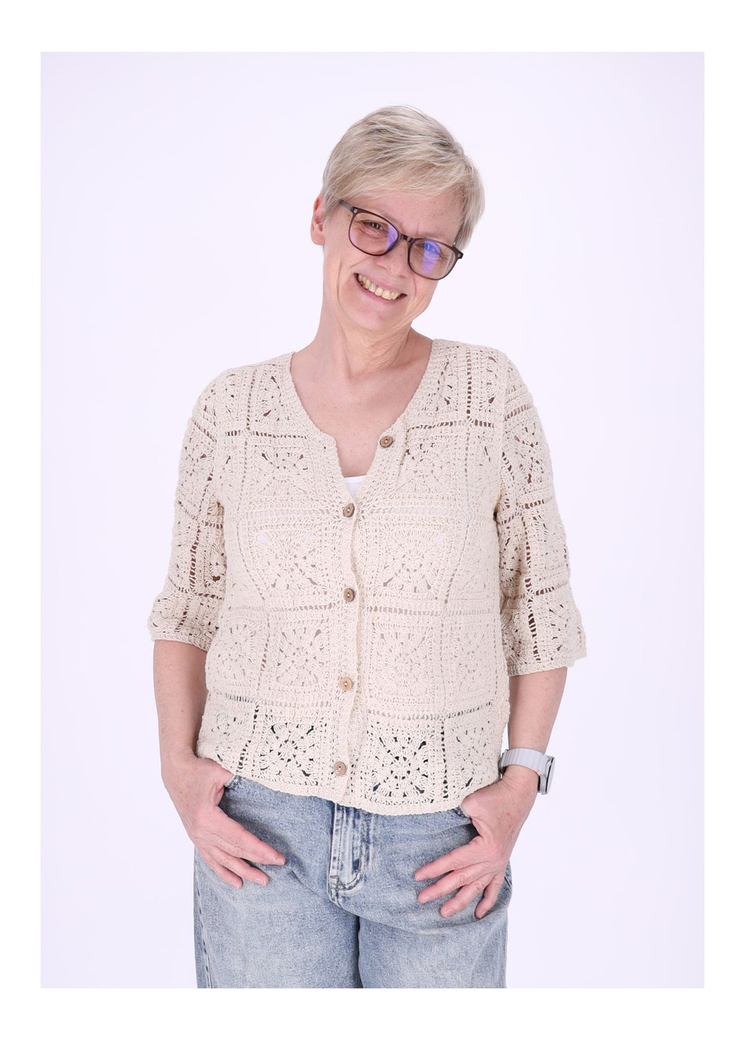 Splash of Color Häkeljacke Damen
