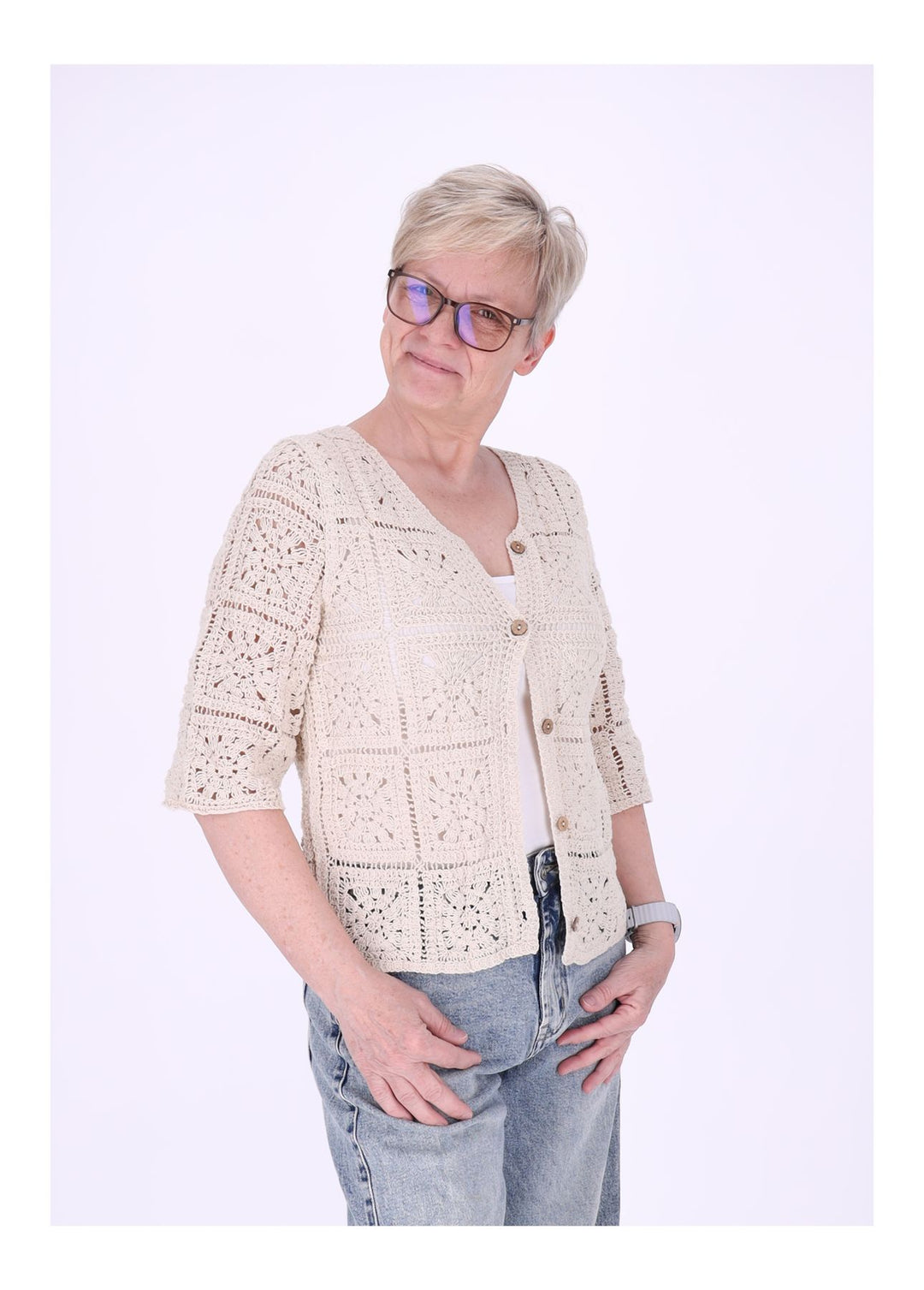 Splash of Color Häkeljacke Damen