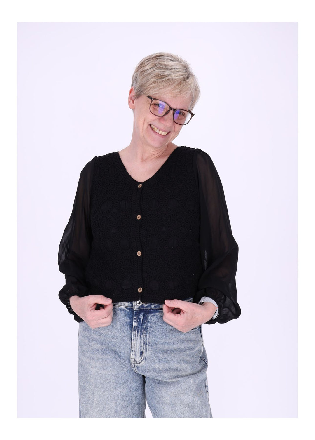 Häkel-Cardigan Damen Splash of Color
