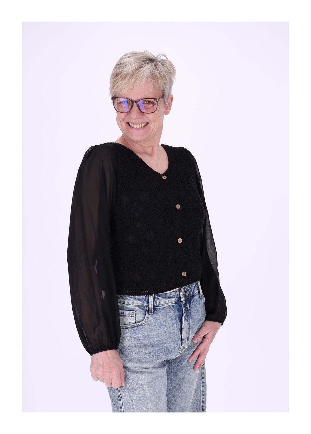 Häkel-Cardigan Damen Splash of Color