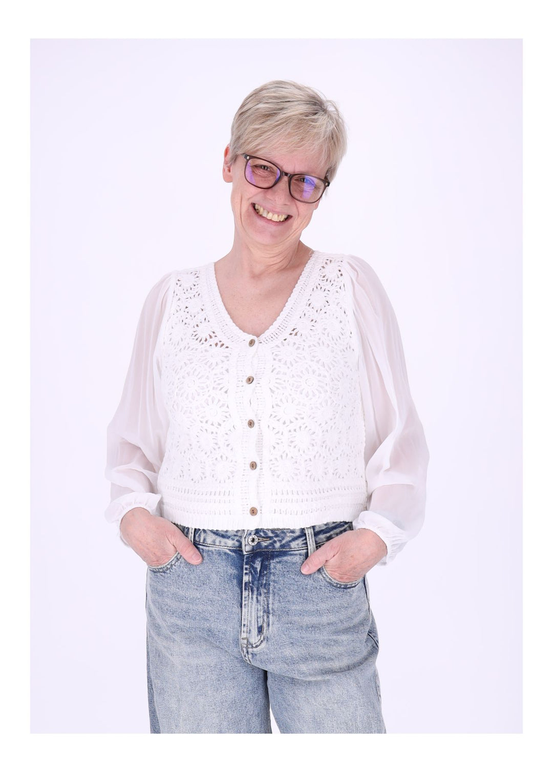 Splash of Color Häkeljacke Damen
