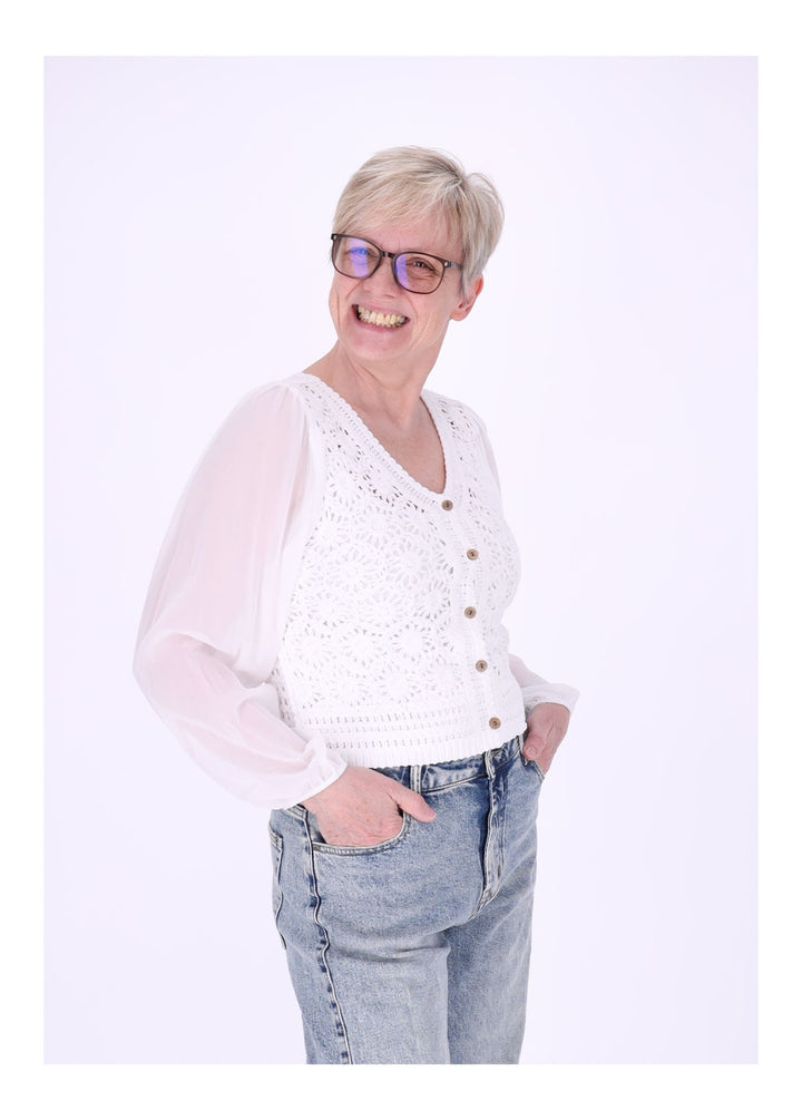 Splash of Color Häkeljacke Damen