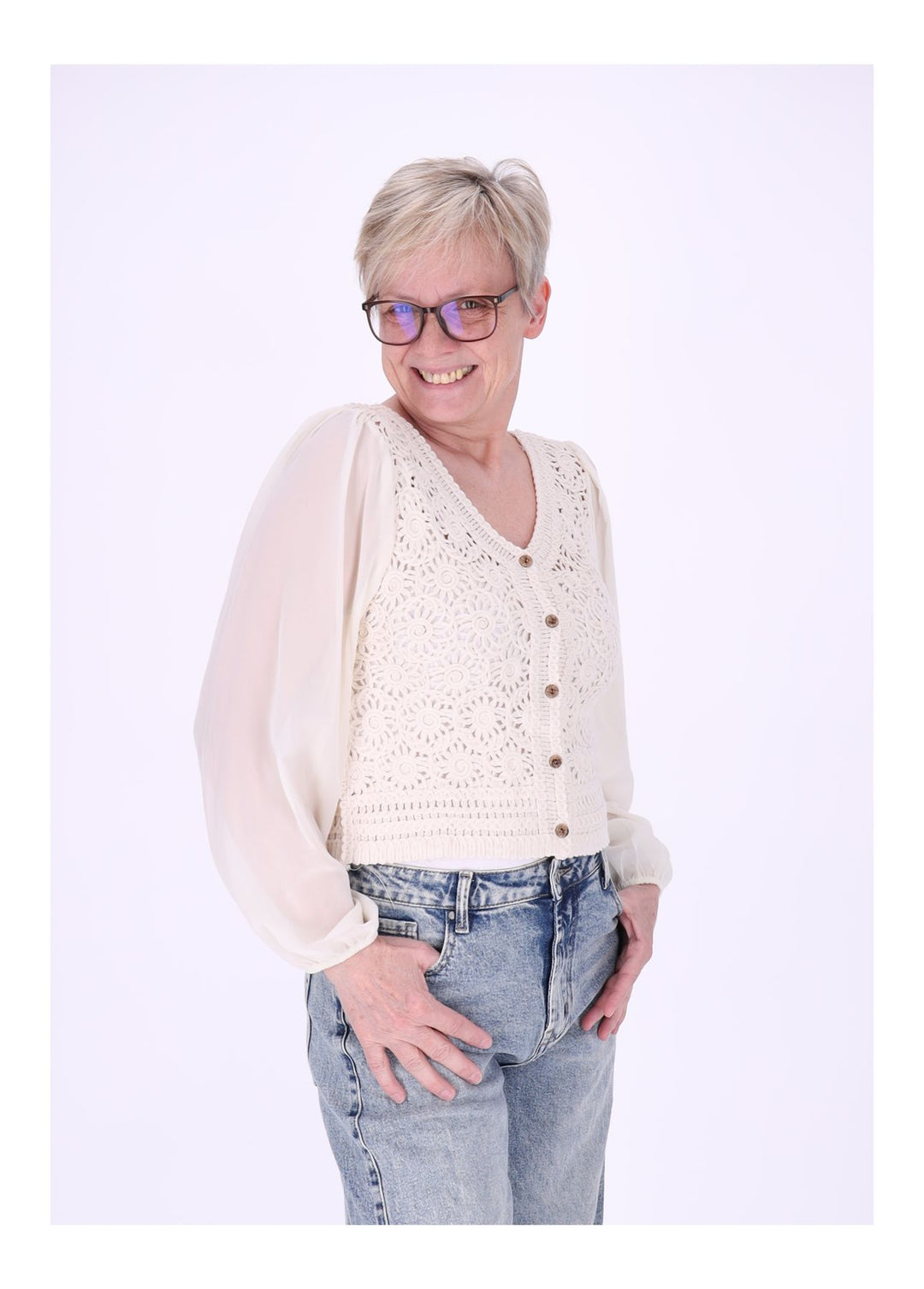 Splash of Color Häkeljacke Damen