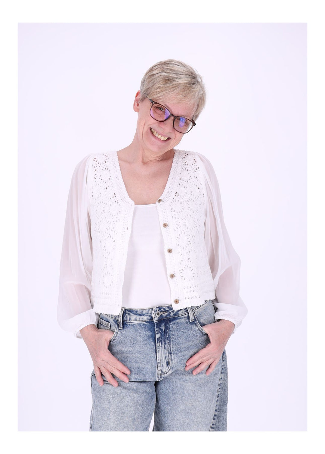 Splash of Color Häkeljacke Damen