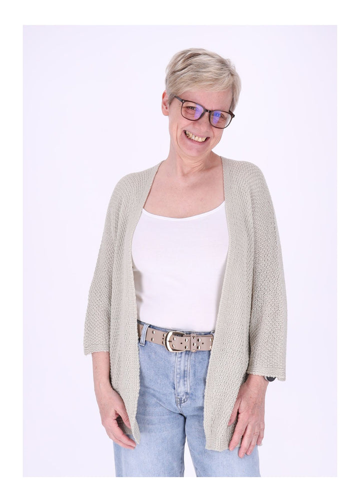 Strickjacke Damen offen 3/4 Arm