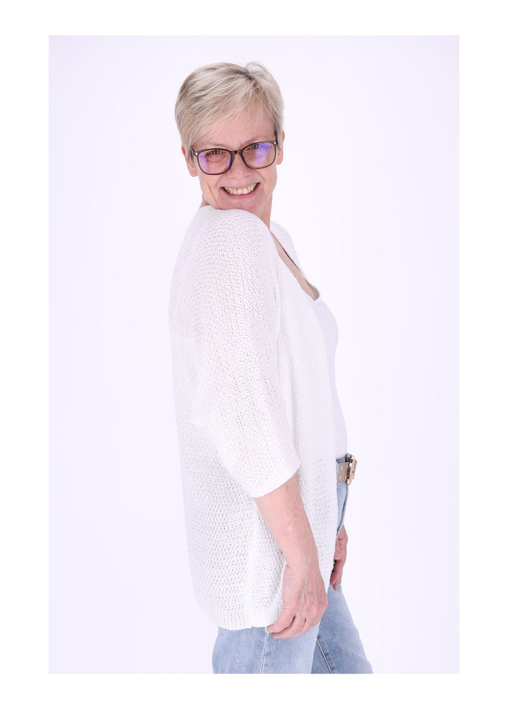 Strickjacke Damen offen 3/4 Arm