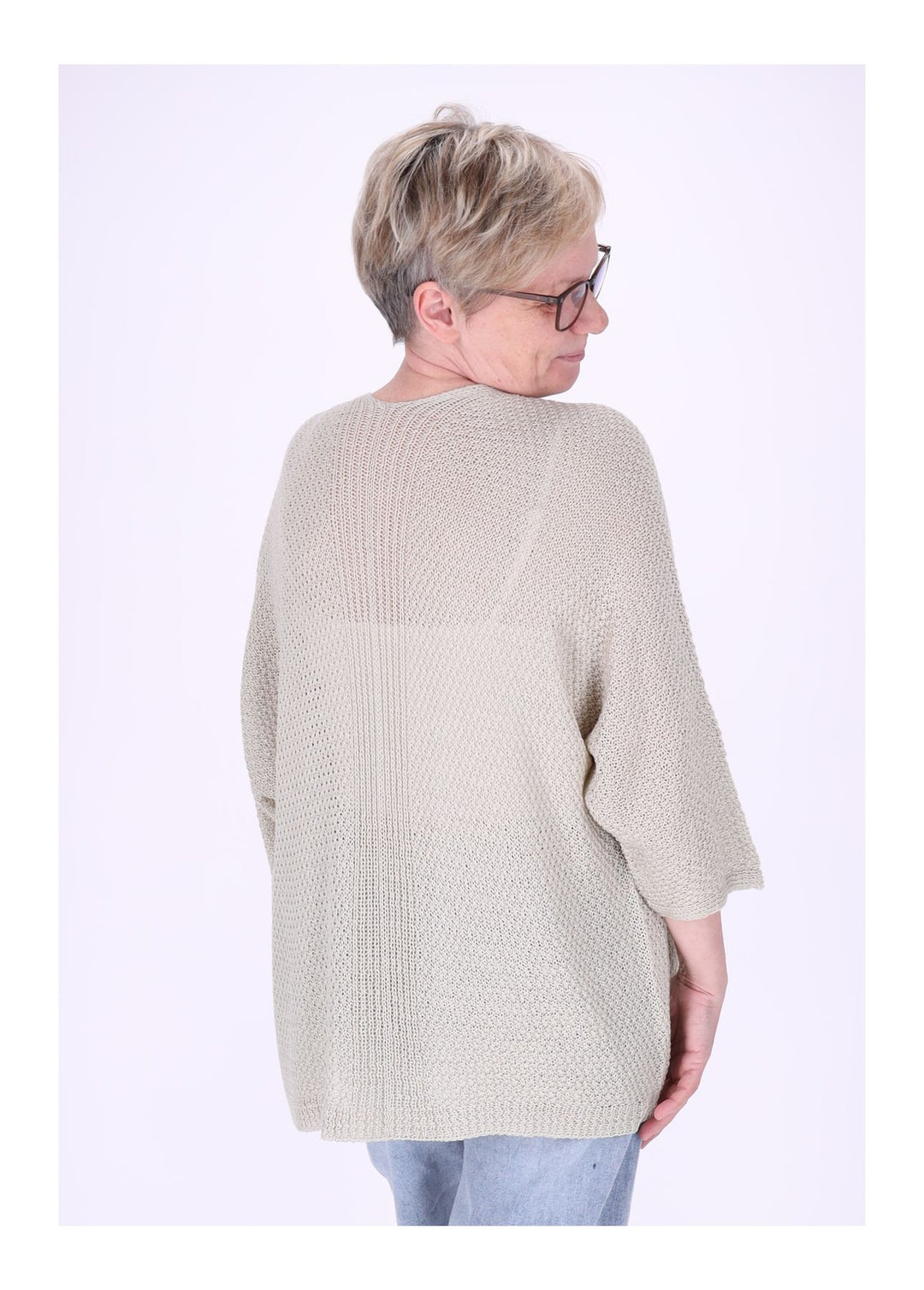 Strickjacke Damen offen 3/4 Arm