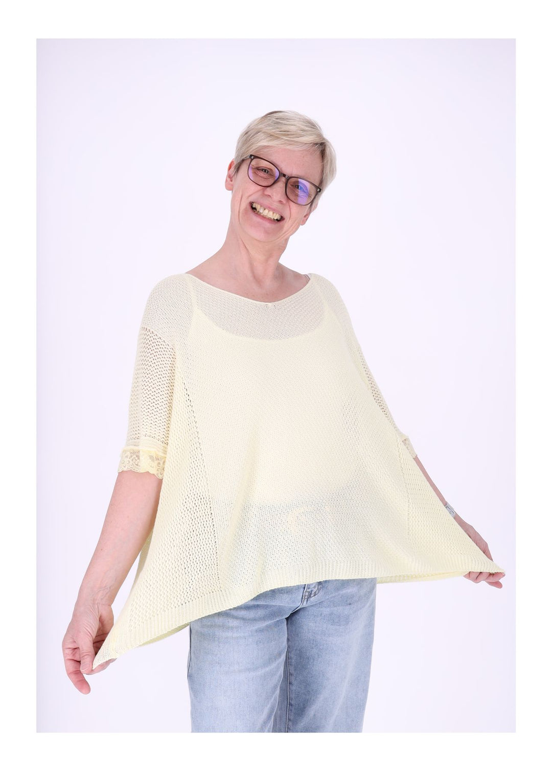 Splash of Color Damen T-Shirt gehäkelt