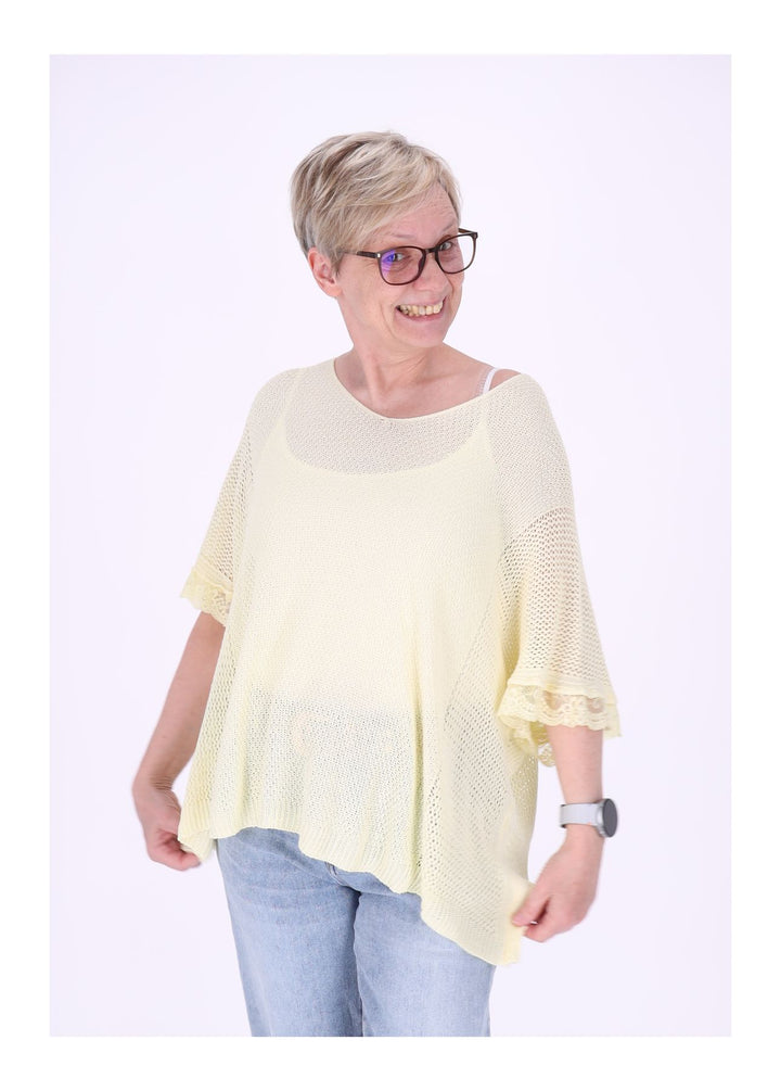 Splash of Color Damen T-Shirt gehäkelt