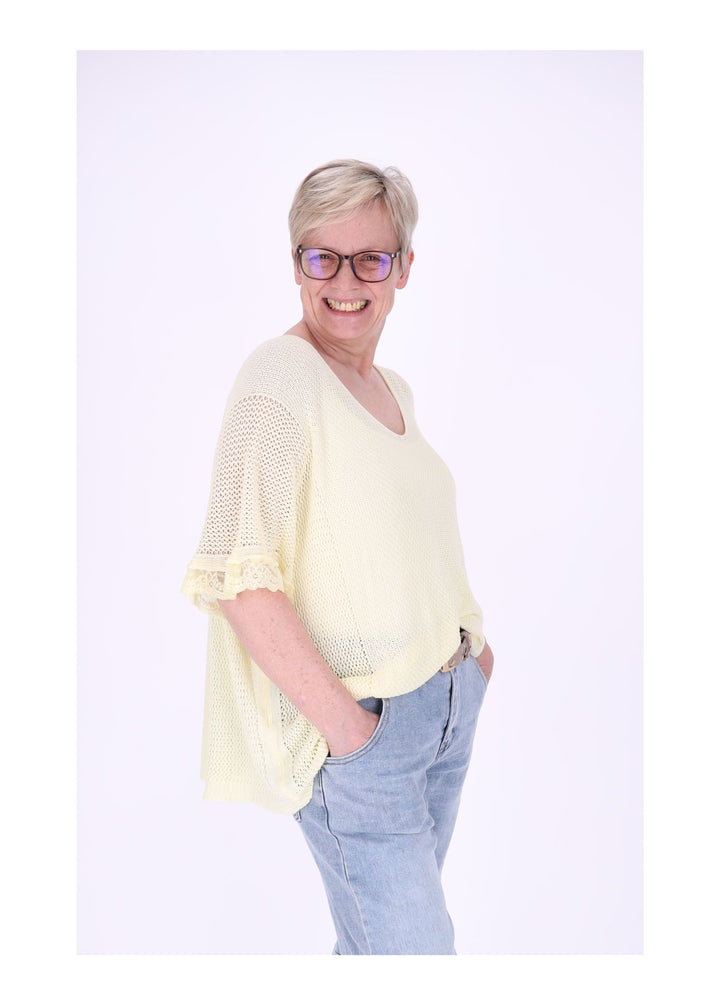 Splash of Color Damen T-Shirt gehäkelt