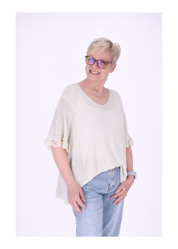 Splash of Color Damen T-Shirt gehäkelt