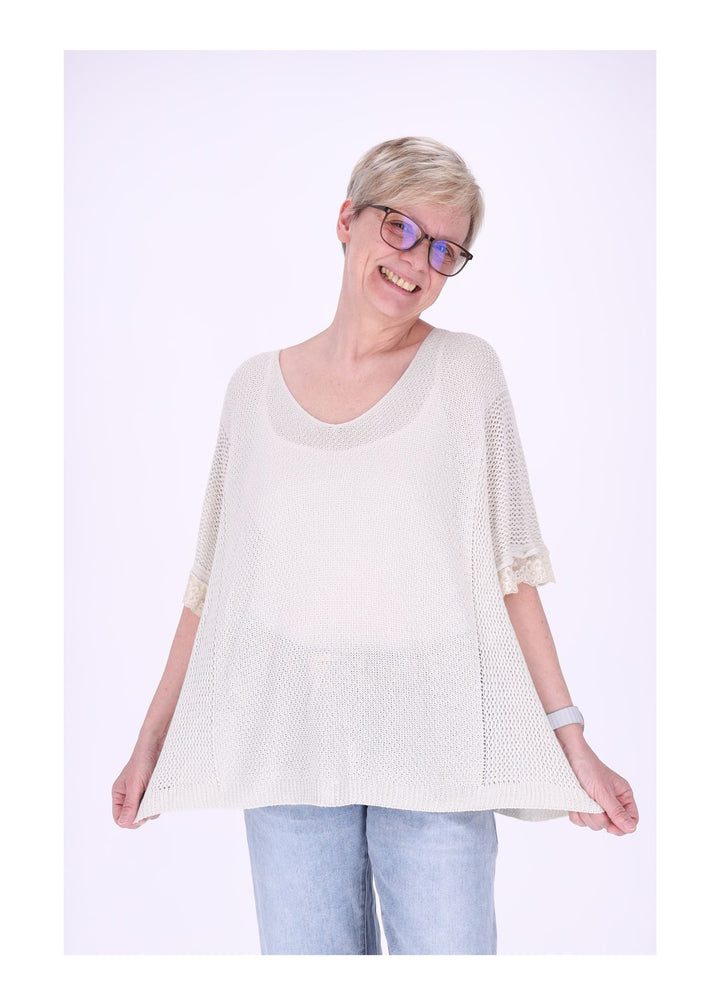 Splash of Color Damen T-Shirt gehäkelt