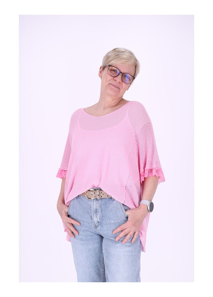 Splash of Color Damen T-Shirt gehäkelt