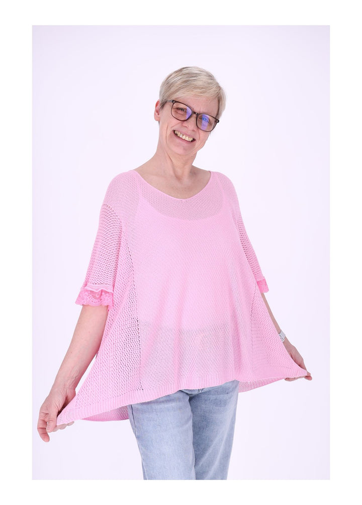 Splash of Color Damen T-Shirt gehäkelt