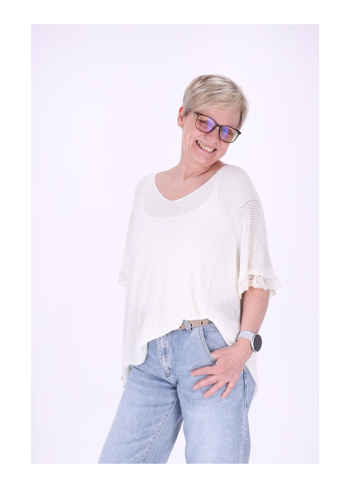 Splash of Color Damen T-Shirt gehäkelt