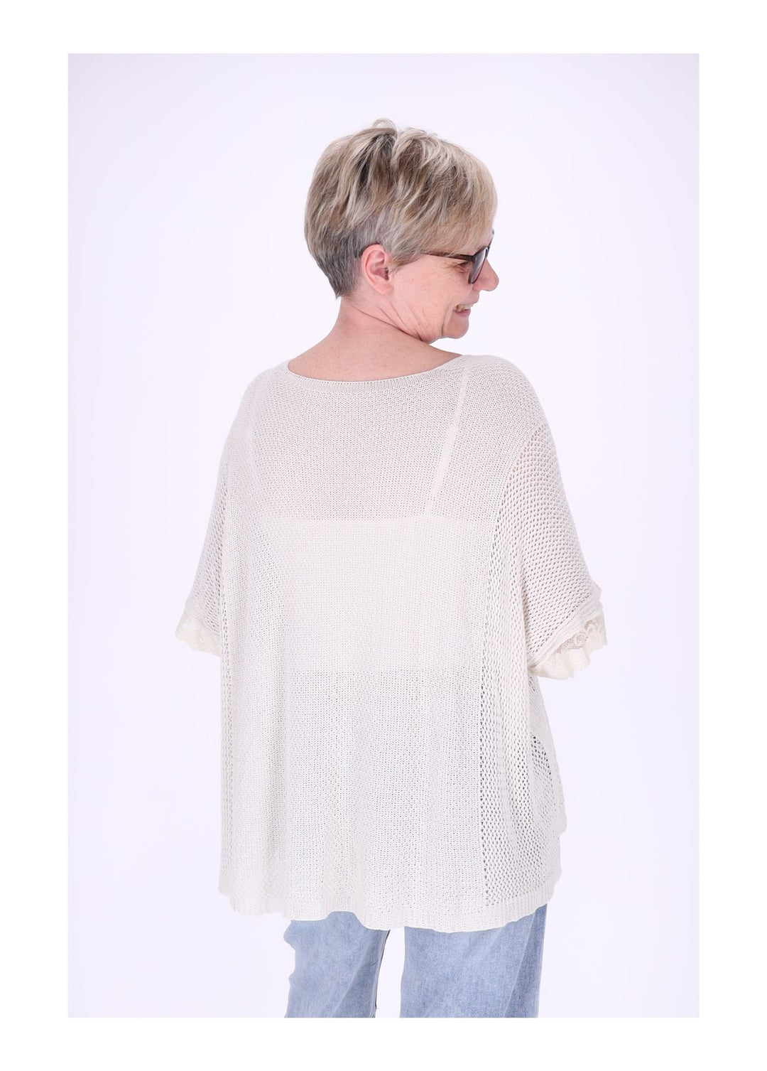 Splash of Color Damen T-Shirt gehäkelt