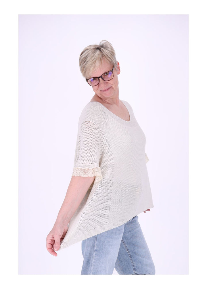 Splash of Color Damen T-Shirt gehäkelt