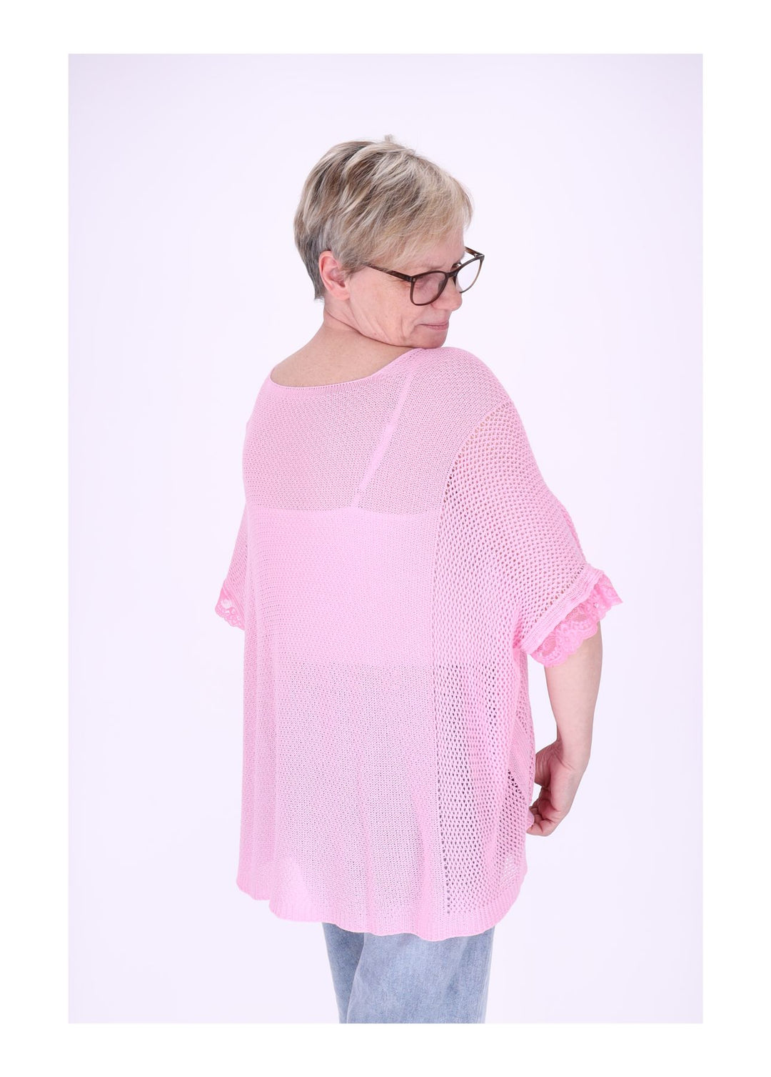 Splash of Color Damen T-Shirt gehäkelt