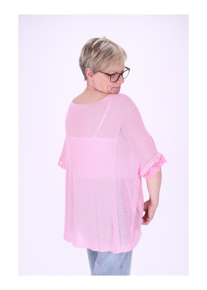 Splash of Color Damen T-Shirt gehäkelt