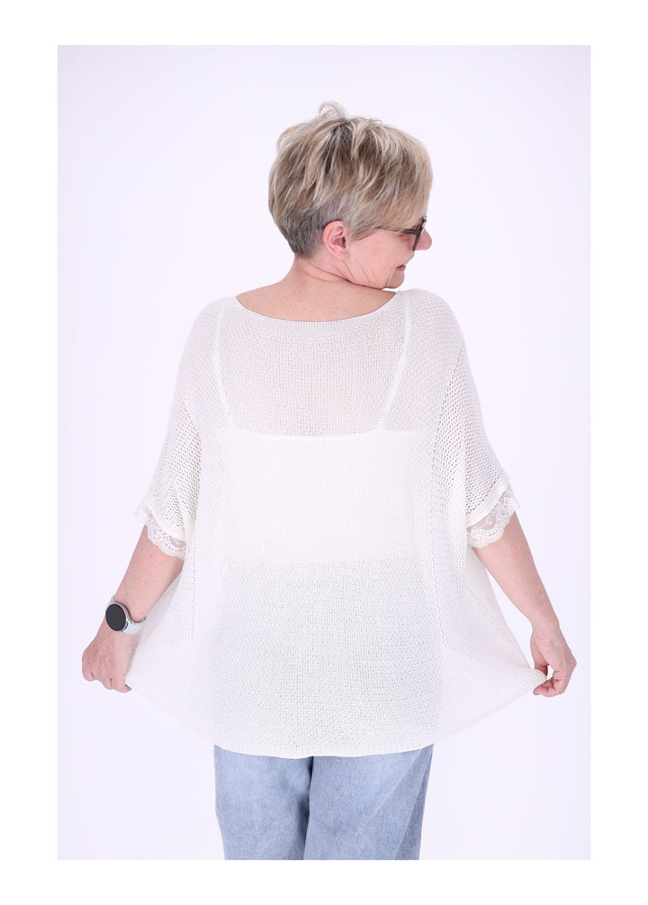 Splash of Color Damen T-Shirt gehäkelt