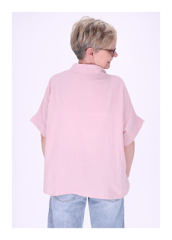 Splash of Color Musselin Bluse Kurzarm