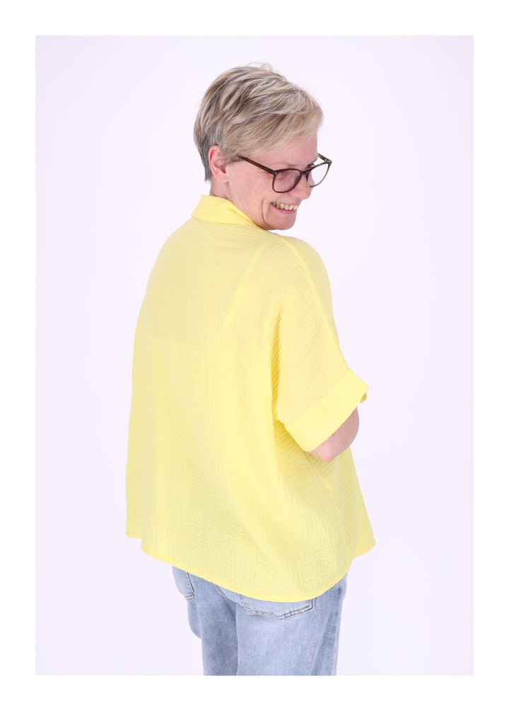 Splash of Color Musselin Bluse Kurzarm
