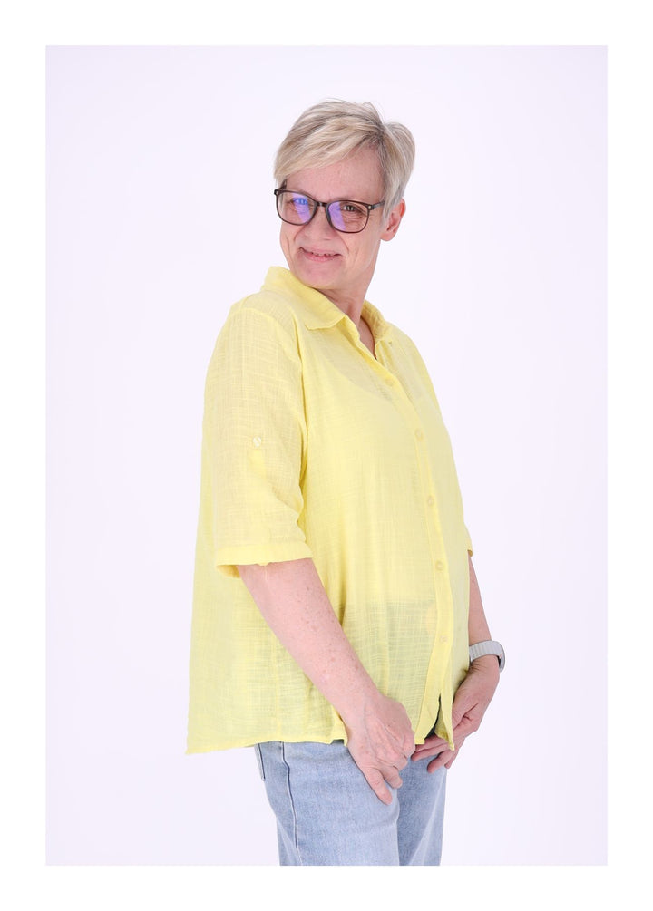 Splash of Color Leinenbluse Damen