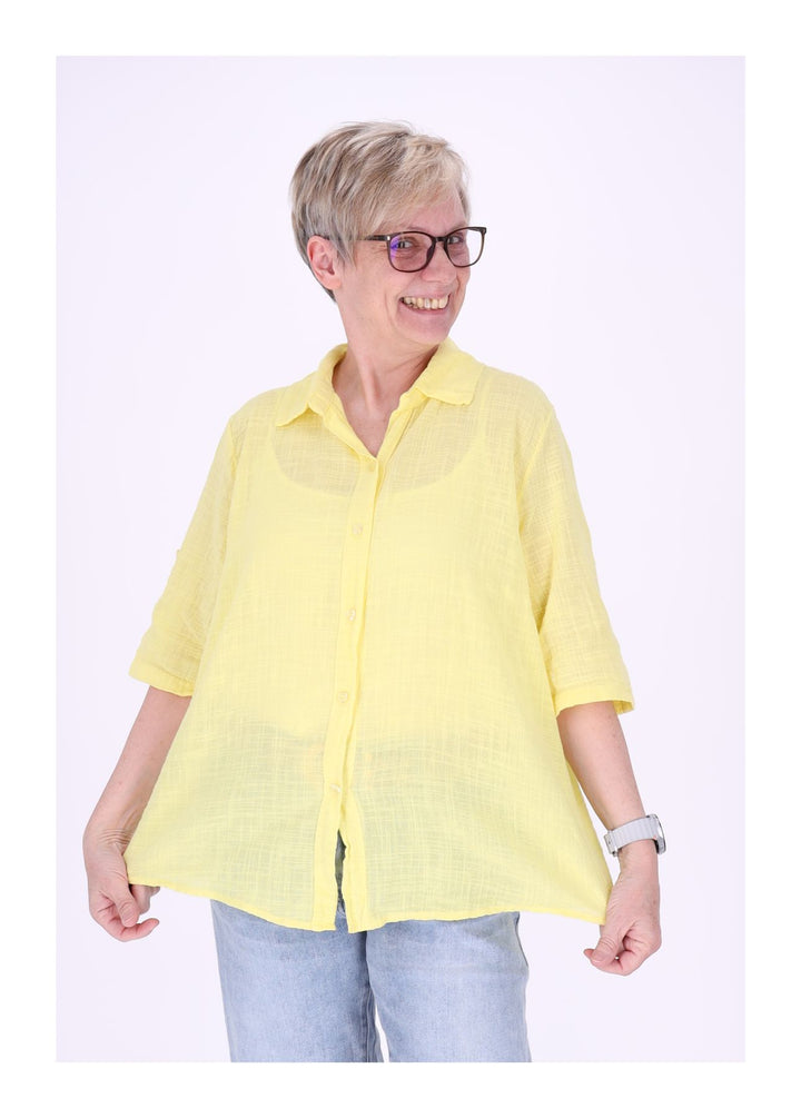 Splash of Color Leinenbluse Damen