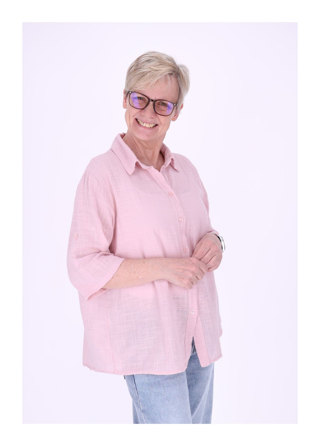 Splash of Color Leinenbluse Damen