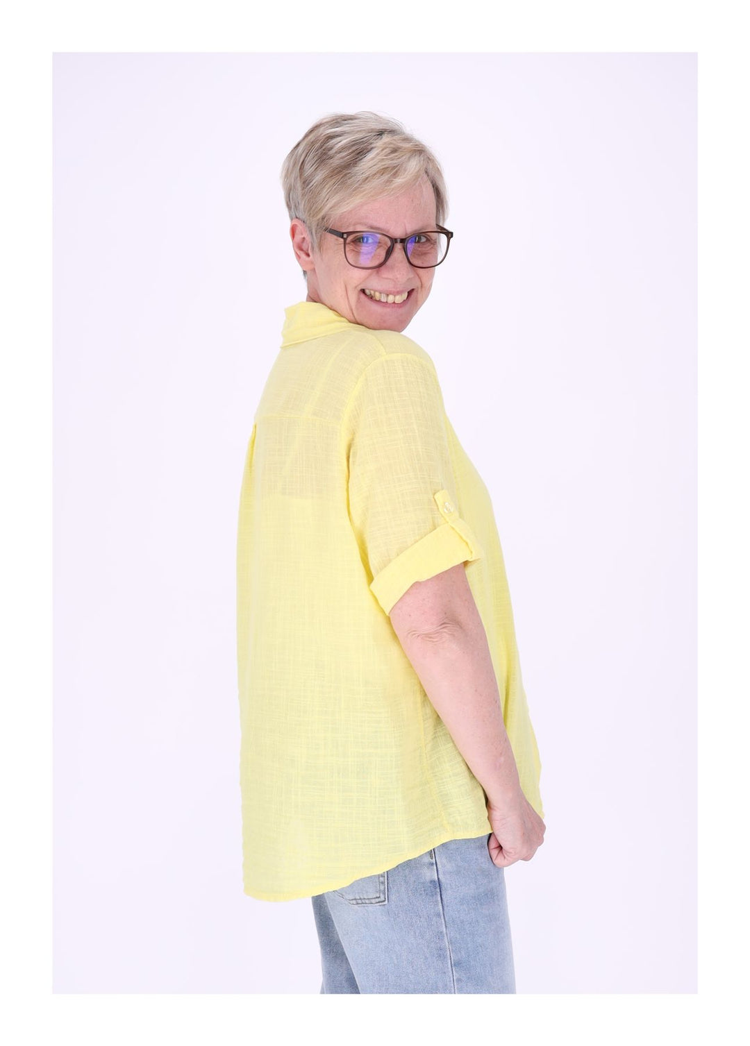 Splash of Color Leinenbluse Damen